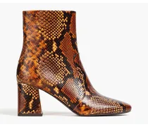 Gigi 70 snake-effect leather ankle boots - Animal print