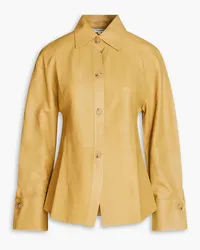 Vince Gathered leather shirt - Yellow Yellow