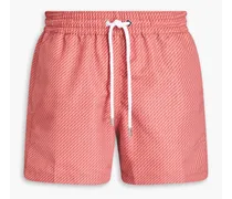 Short-length printed swim shorts - Red