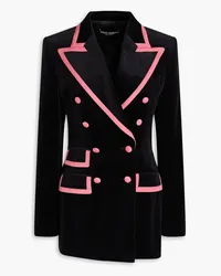 Dolce & Gabbana Double-breasted cotton and silk-blend velvet blazer - Black Black