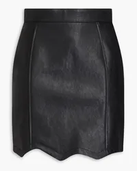 Moschino Scalloped leather mini skirt - Black Black