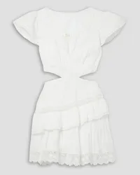 LoveShackFancy Audrina cutout crochet and broderie anglaise-trimmed cotton-voile mini dress - White White