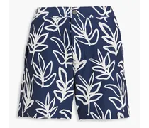 Calder short-length printed swim shorts - Blue
