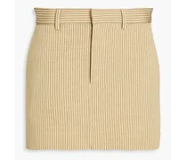 Striped cotton-blend jacquard mini skirt - Yellow