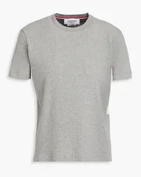 Thom Browne Striped ribbed cotton-jersey T-shirt - Gray Gray