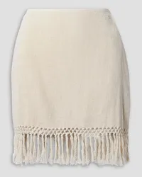 Savannah Morrow The Jasmine fringed macramé ramie mini skirt - White White