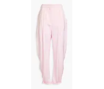 Silk-satin tapered pants - Pink
