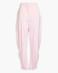 Emporio Armani Silk-satin tapered pants - Pink Pink