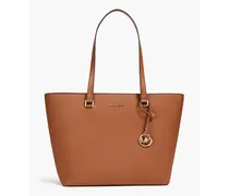 Textured leather tote - Brown