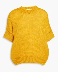 Tory Burch Embroidered knitted sweater - Yellow Yellow