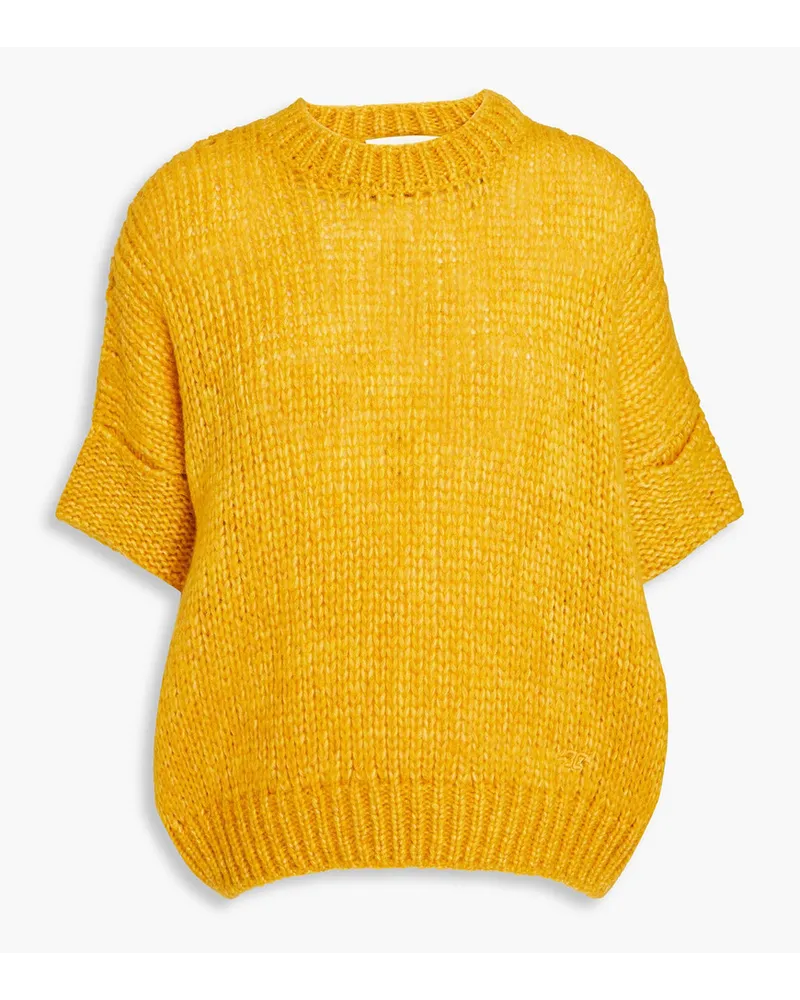 Tory Burch Embroidered knitted sweater - Yellow Yellow