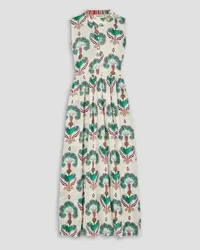 Emporio Sirenuse Berenice Akroterion printed cotton-voile maxi shirt dress - White White