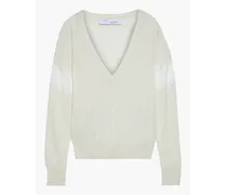 Sorgues lace-trimmed cotton and silk-blend sweater - White