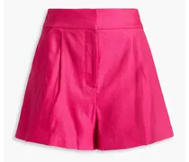 Velia pleated cotton-blend shorts - Pink