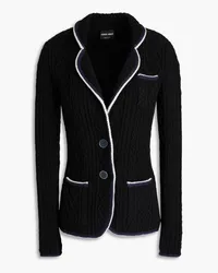 Giorgio Armani Cable-knit wool-blend blazer - Black Black