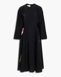 Valentino Garavani Tie-front floral-print silk crepe de chine midi dress - Black Black