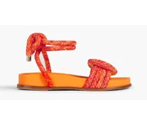V-Knot braided cord sandals - Orange