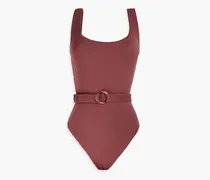 Rio belted ribbed swimsuit - Pink