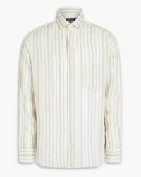 Frescobol Carioca Emilio striped linen shirt - Green Green