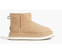 Heritage X Short shearling-lined suede platform ankle boots - Neutral