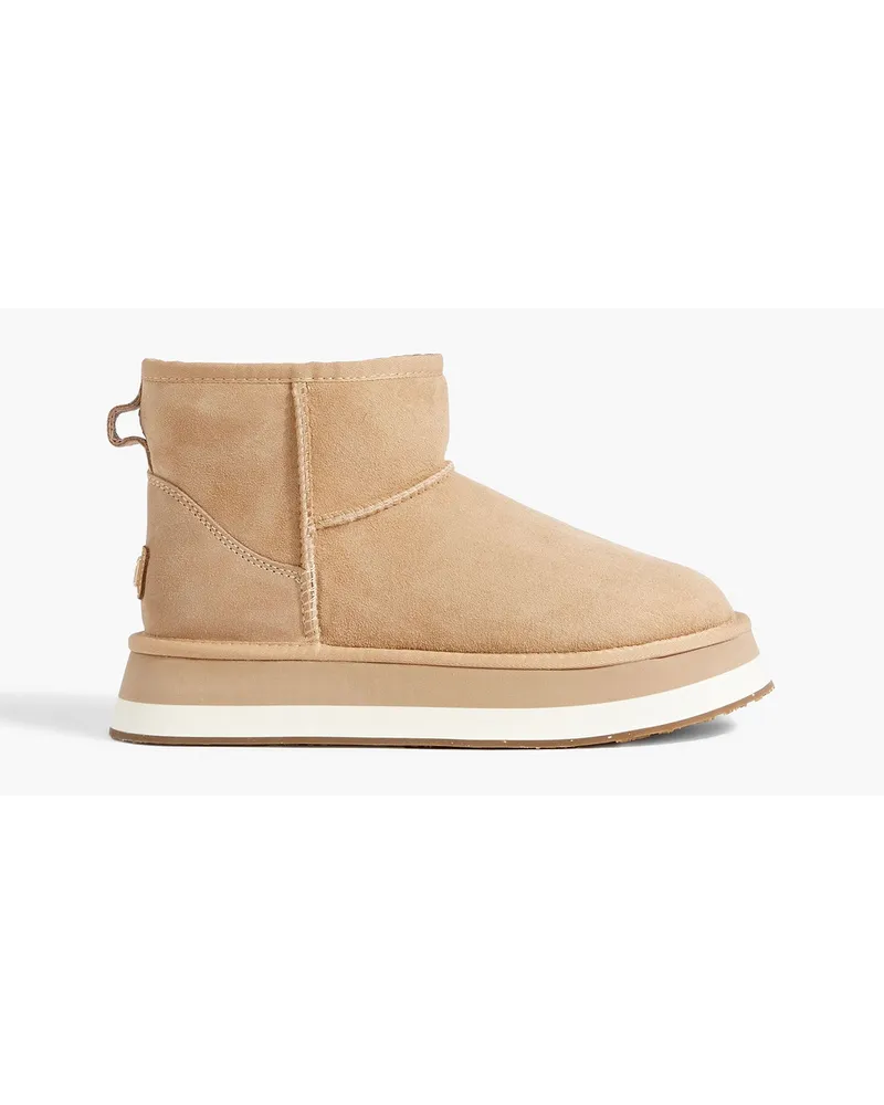 Australia Luxe Heritage X Short shearling-lined suede platform ankle boots - Neutral Neutral