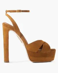 Aquazzura Divine Plateau 130 suede platform sandals - Brown Brown