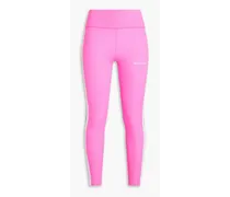 Cropped perforated stretch leggings - Pink