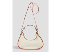 TOD'S Leather-trimmed canvas shoulder bag - White White