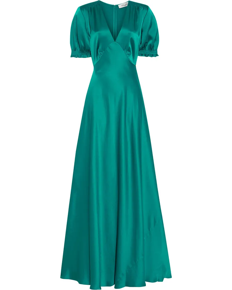 Diane von Furstenberg Avianna gathered satin gown - Green Green