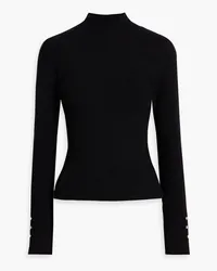 Derek Lam Button-embellished ribbed-knit turtleneck sweater - Black Black