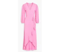 Taylor ruffled voile midi wrap dress - Pink