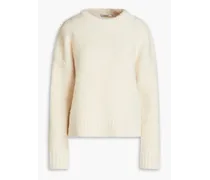 Bouclé-knit sweater - White