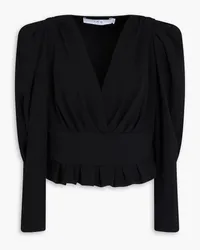 IRO Stepie wrap-effect crepe top - Black Black