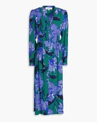 Diane von Furstenberg Erica floral-print crepe midi dress - Green Green