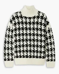 Nili Lotan Juliette houndstooth wool turtleneck sweater - Black Black