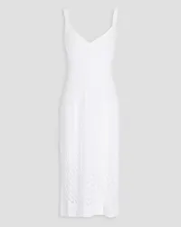 Missoni Button-detailed crochet-knit cotton-blend dress - White White