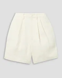 Anine Bing Carrie pleated linen shorts - White White