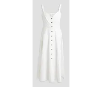 Fara stretch-cotton sateen midi dress - White