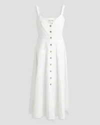 Saloni Fara stretch-cotton sateen midi dress - White White