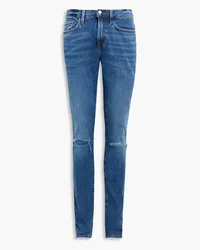 Frame Denim L'Homme skinny-fit distressed faded denim jeans - Blue Blue