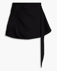 GAUGE81 Draped silk-satin mini skirt - Black Black