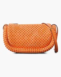 J.W.Anderson Bumper-12 leather-trimmed crystal-embellished suede shoulder bag - Orange Orange