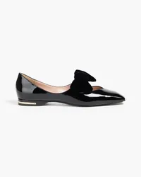 Giorgio Armani Bow-detailed patent-leather ballet flats - Black Black