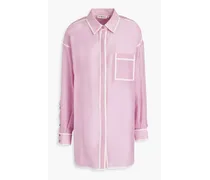 Two-tone cotton and silk-blend voile shirt - Pink