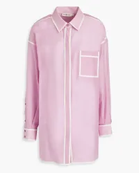 Tory Burch Two-tone cotton and silk-blend voile shirt - Pink Pink