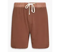French Supima cotton-terry shorts - Brown
