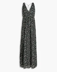 ba&sh Becky printed cotton-blend maxi dress - Black Black