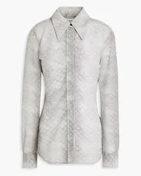 Victoria Beckham Snake-print cloqué shirt - Gray Gray