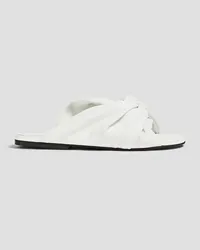 J.W.Anderson Embellished twisted leather slides - White White