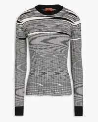 Missoni Space-dyed ribbed cashmere and silk-blend sweater - Black Black